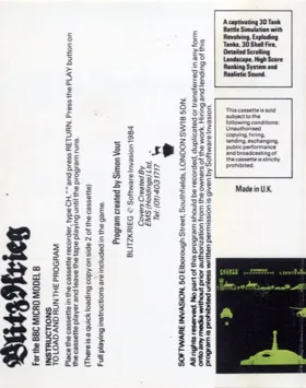 Blitzkrieg (1984)(Software Invasion)[Mono Color][BLITZ] box cover back